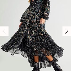 Free People Cassis printed chiffon dress